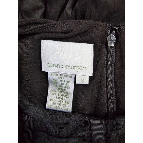 Donna Morgan Lace Front Design Sleeveless Dress Black Size 6 - Picture 4 of 4